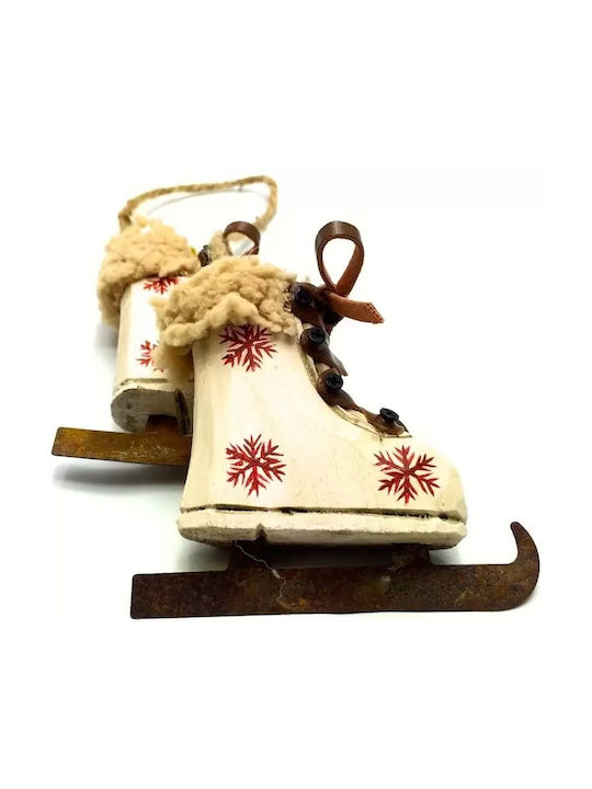 Weihnachtsbaum-Anhänger Schlittschuh Weiß