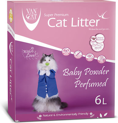 Van Cat Clumping Odour Control Cat Litter Baby Powder 6kg 001469