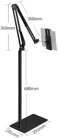 Factory Mobile Stand with Arm in Black color 34962315