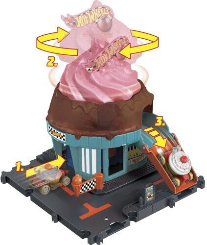 Hot Wheels City - Downtown Garage Ice Cream Swirl 1:64 for Ages 8+
