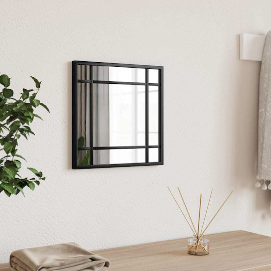 vidaXL Wall Mirror with Black Metallic Frame 30x30cm 1pcs