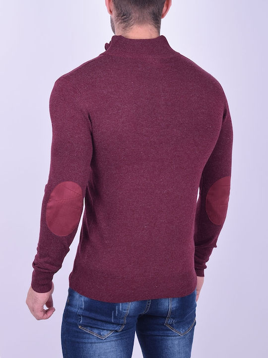 Tony Moro Men's Long Sleeve Sweater Turtleneck BORDO