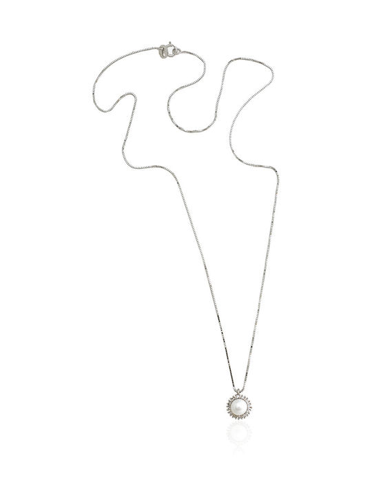 Charm aus Weißgold 14K mit Perlen