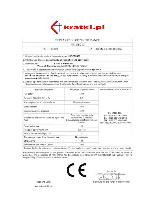 Kratki Kaminofen Gas Warmluft 15kW Dreiseitige mit fester Tür Geschlossenes Ausdehnungsgefäß Schwarz