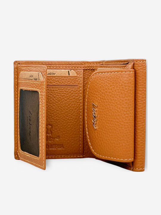 Klein Leder Damen Geldbörse Klassisch mit RFID Tabac Braun