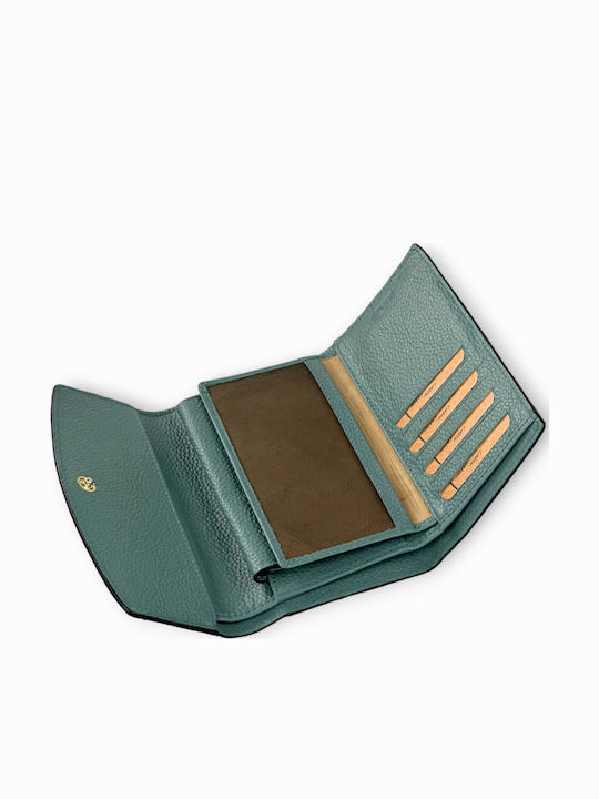 Large Leather Women's Wallet Classic with RFID Light Blue