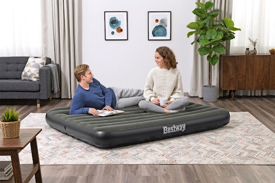 Bestway Double Inflatable Sleeping Mattress with Integrated Pump 203x152x25 cm