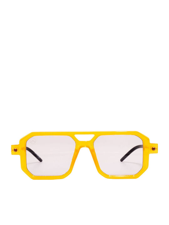 Olympus Sunglasses Unisex Γυαλιά Ηλίου με Κίτρινο Κοκκάλινο Σκελετό και Γκρι Φακό
