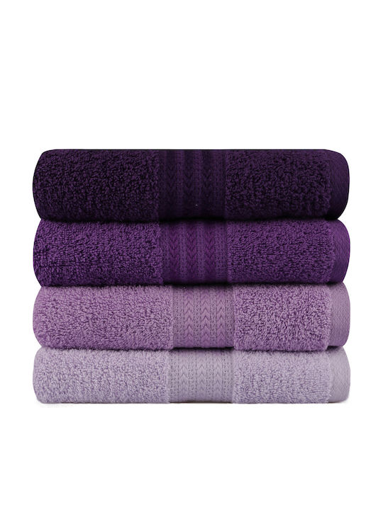 Mijolnir Σετ Πετσέτες Μπάνιου 4τμχ Rainbow 50x90εκ. Lilac Βάρους 500gr/m²