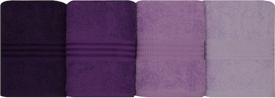 Mijolnir Σετ Πετσέτες Μπάνιου 4τμχ Rainbow 50x90εκ. Lilac Βάρους 500gr/m²