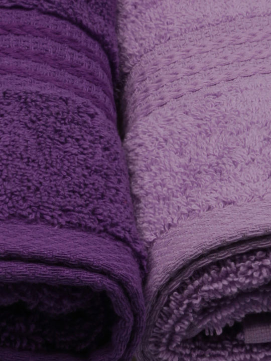 Mijolnir Σετ Πετσέτες Μπάνιου 4τμχ Rainbow 50x90εκ. Lilac Βάρους 500gr/m²