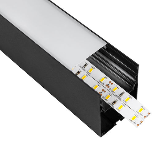 GloboStar Hanging LED Strip Aluminum Profile with Opal Cover 100cm