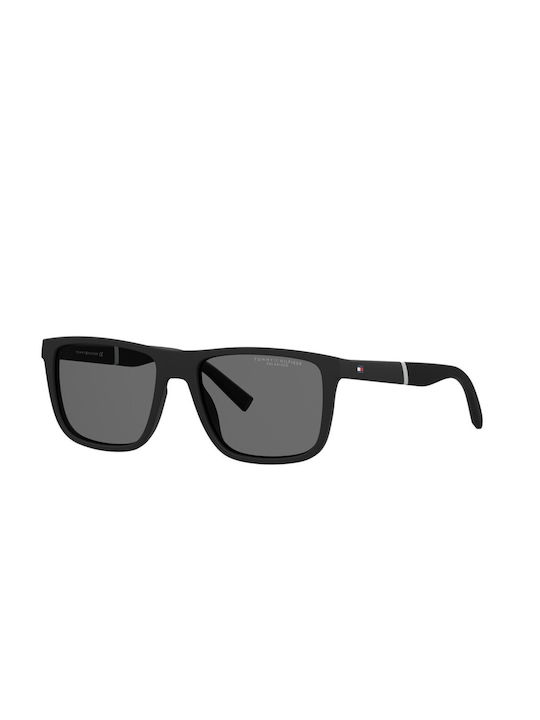 Tommy Hilfiger Men's Sunglasses with Black Plastic Frame and Black Polarized Lens TH2043/S 003/M9