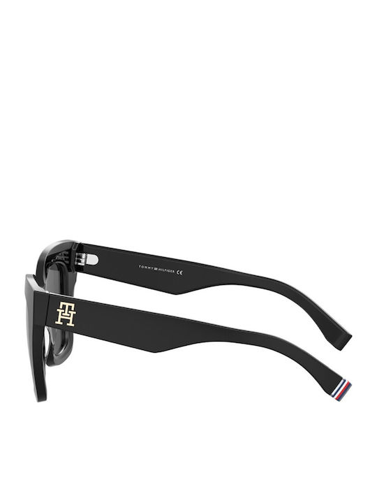 Tommy Hilfiger Women's Sunglasses with Black Horn-Rimmed Frame and Grey Lens TH2051/S 807/IR