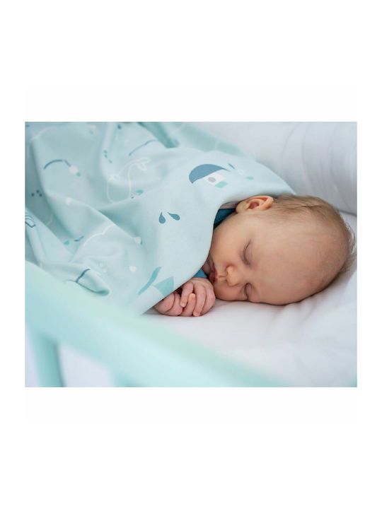 Snap the Moment Blanket Nursery Swaddling Blankets Cotton Turquoise Aqua Marina 80x110cm