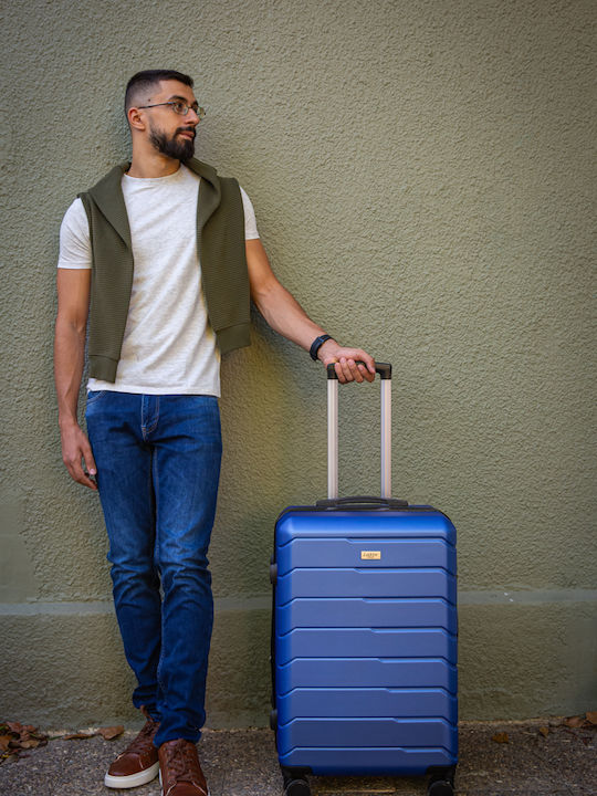 Lavor Medium Hard Blue Travel Suitcase with 4 Wheels Height 66cm