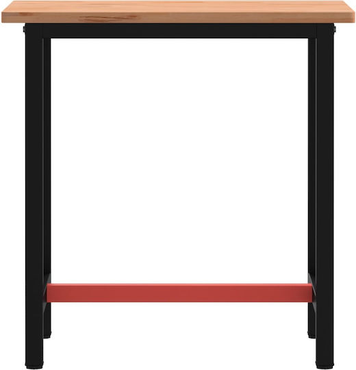 Бюро от Масивно Дърво Кафяво с Метални Крака 80x55x81.5 см