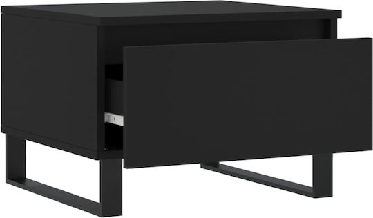 vidaXL Rechteckiger Beistelltisch Aus Holz mit Schubladen Schwarz 2 Stück M50xT46xH35cm