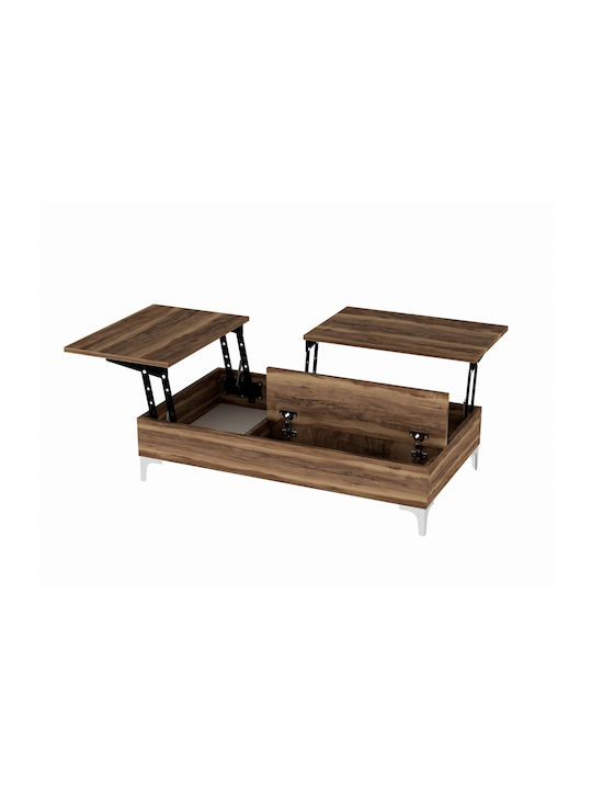 Rectangular Side Table Brezza Wooden with Lifting Mechanism Melamine W69.2xL121xH28cm