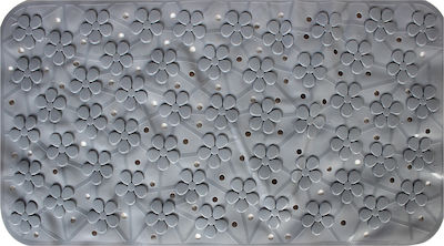 Keskor Bathtub Mat Flower with Suction Cups Gray 35x65cm