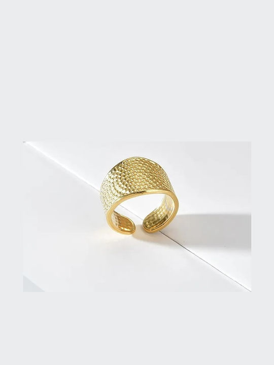 Pearl's Garden Damen Ring aus Stahl Vergoldet