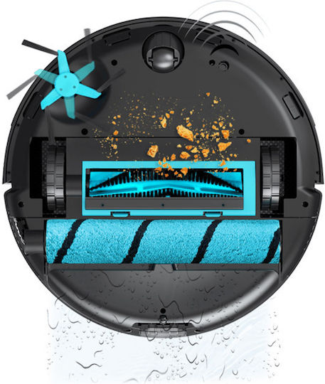 Cecotec Conga 12090 Twice Roller Home&Fill Σκούπα Ρομπότ με Χαρτογράφηση Laser & Απορρόφηση 5000Pa Μαύρη
