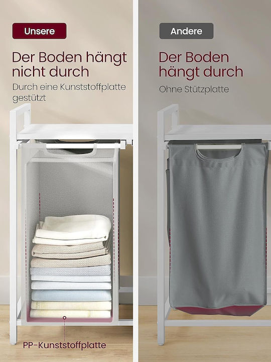 Vasagle Laundry Basket Fabric 92l with Lid 73x33x72cm White