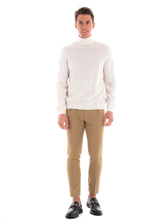 Camel Riccardo Camel Men's Trousers in Tapered Line Camel.