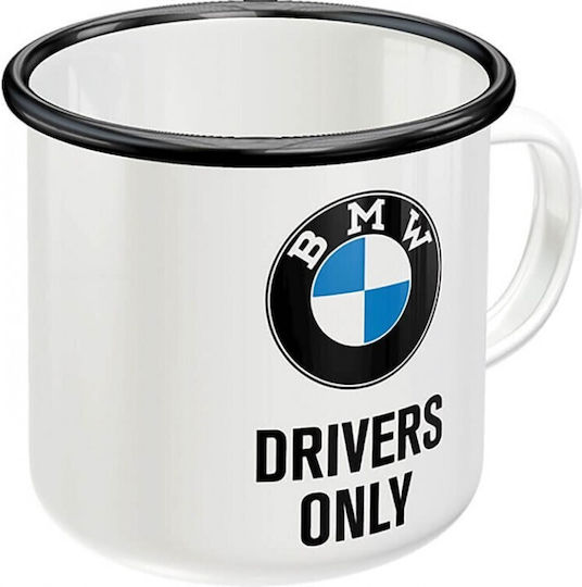 Nostalgic Art BMW - Drivers Only Κούπα Εμαγιέ Λευκή 360ml