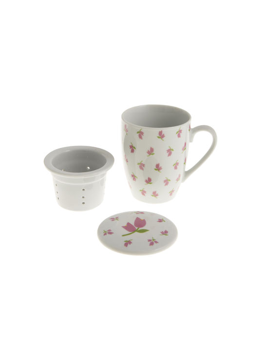 Porcelain Cup with Lid White 600ml