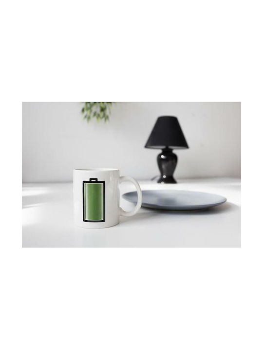 Kikkerland Battery Heat Change Mug Ceramic White CU41