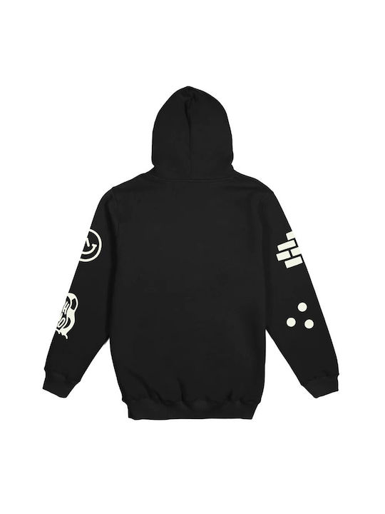 The Dudes Men's Sweatshirt with Hood and Pockets Black