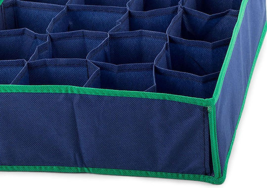 Verk Group Fabric Drawer Organizer for Ties / Underwear / Belts / Socks in Blue Color 34x30x10cm 2pcs