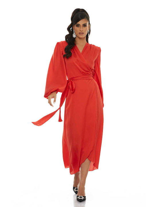 RichgirlBoudoir Maxi Dress Satin Wrap Orange