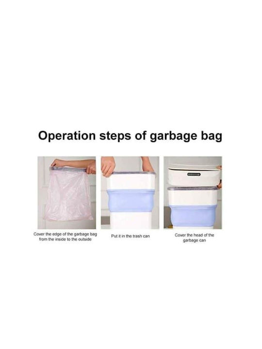 Smart Sensor Folding Plastic Bathroom Basket 17.5lt Blue