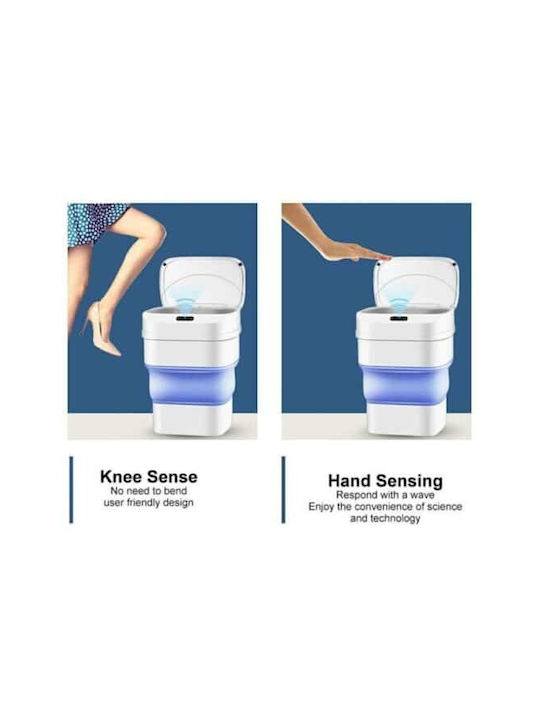 Smart Sensor Folding Plastic Bathroom Basket 17.5lt Blue