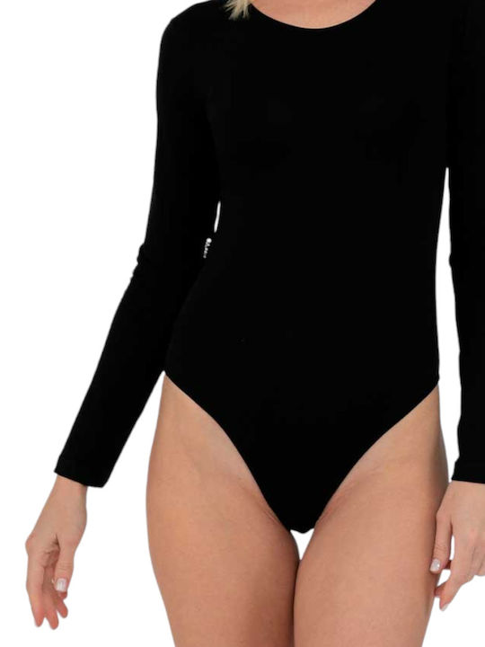 Nina Club Lingerie Long Sleeve Bodysuit Black