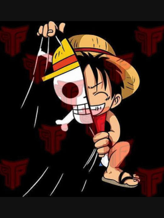 Takeposition Monkey D.Luffy One Piece T-shirt Μαύρο Βαμβακερό