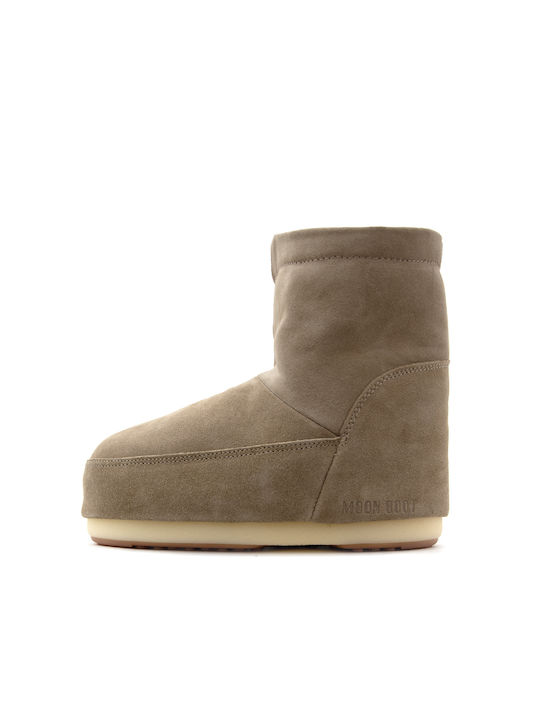 Moon Boot Suede Γυναικείες Μπότες Χιονιού Μπεζ