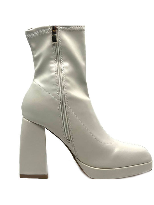 Queen Accessories Damen Knöchelstiefel Beige