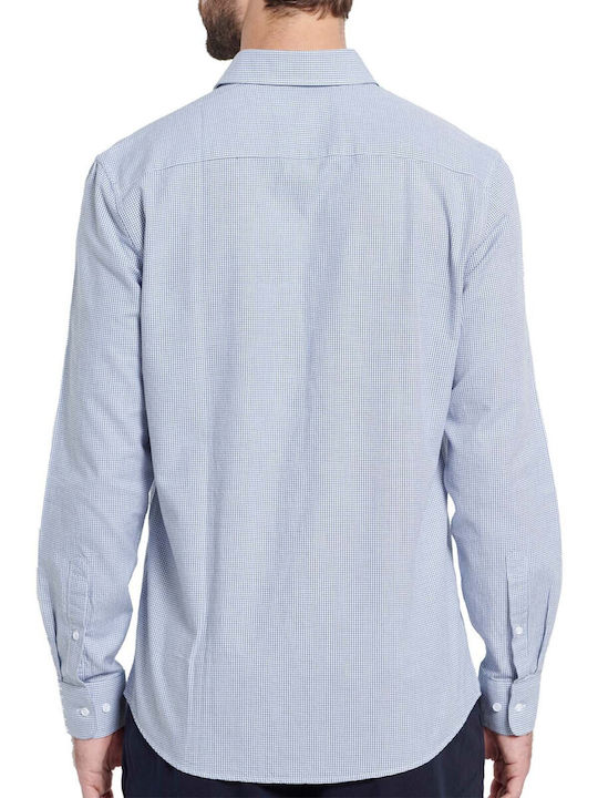 Marron Men's Shirt Long Sleeve Blue.