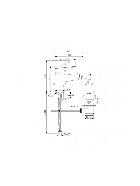 Ideal Standard Wasserhahn Bidet Silber