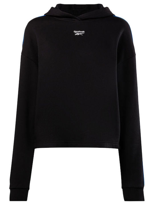 Identity Cropped Women's Sweatshirt Hooded Black