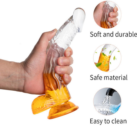 Realistisches Dildo mit Hoden und Saugnapf Grün