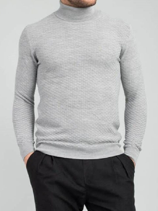 Vittorio Artist Men's Long Sleeve Sweater Turtleneck Gray