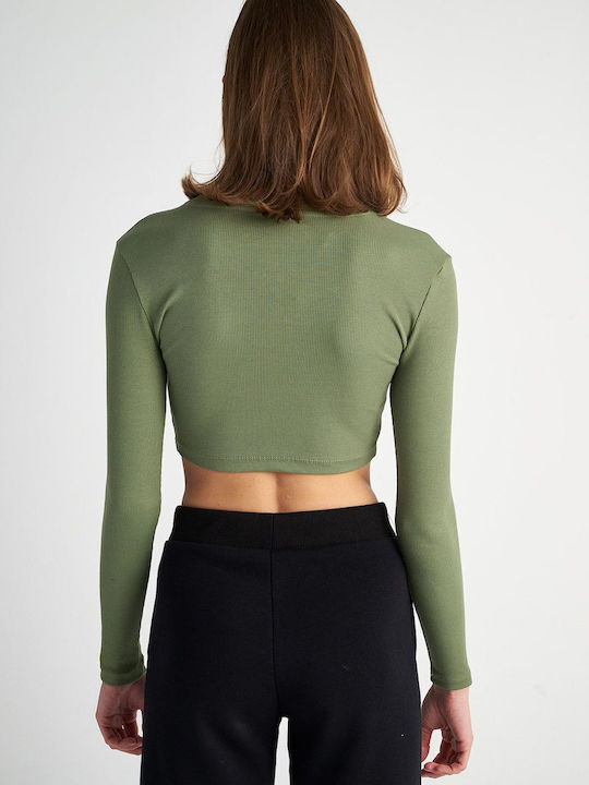 SugarFree Women's Athletic Blouse Long Sleeve Green