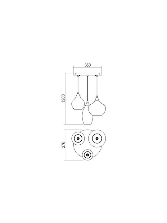 Redo Group Pendant Light Three-Light for Socket E14, E.14 Silver