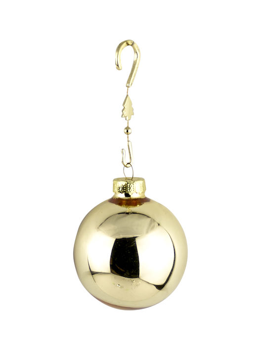 TnS Christmas Glass Ball Ornament Gold 8x8cm