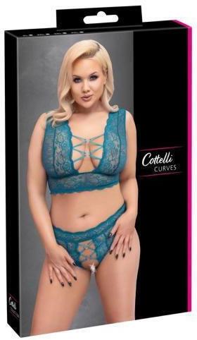 Cottelli Collection Sexy Σετ Εσωρούχων με Δαντέλα Πράσινο Plus Size