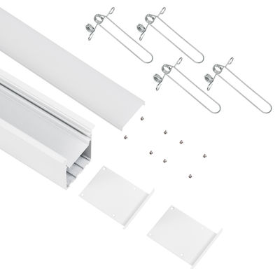 GloboStar Încastrat Profil de aluminiu pentru banda LED cu Opal Capac 100cm